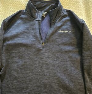 Eddie Bauer Navy Quarter-Zip Pullover